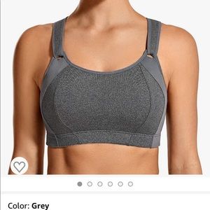 Syrokan 36D adjustable strap sports bra gray